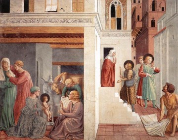 ベノッツォ・ゴッツォーリ Painting - 聖フランシスコの生涯の場面 場面 1北の壁 ベノッツォ・ゴッツォーリ